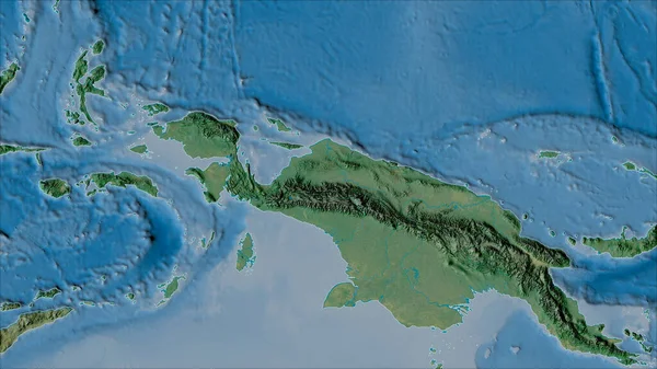 Områden Maoke Tektoniska Plattan Topografisk Karta Van Der Grinten Projektion — Stockfoto