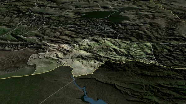 Sirnak Provincia Turquía Zoomed Destacó Imágenes Satélite Renderizado — Foto de Stock