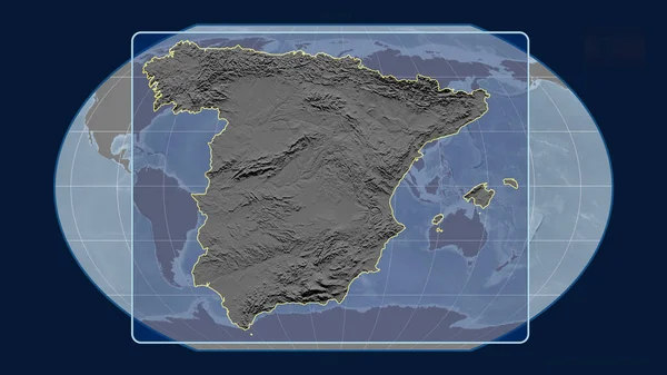 Vista Ampliada Del Esquema España Con Líneas Perspectiva Frente Mapa —  Fotos de Stock