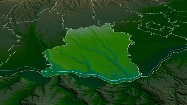 Teleorman Κομητεία Της Ρουμανίας Zoomed Και Τόνισε Κύρια Φυσικά Χαρακτηριστικά — Φωτογραφία Αρχείου