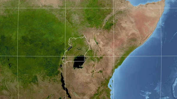 Uganda Grannskap Avlägset Perspektiv Med Kontur Landet Satellitbilder — Stockfoto