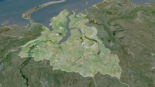 亚马尔 涅涅茨 俄罗斯自治省迅速崛起 卫星图像 3D渲染 — 图库照片