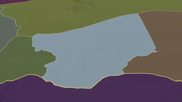 ジンダー ニジェールの省が拡大し 強調した 行政区画の色と衝突した地図 3Dレンダリング — ストック写真