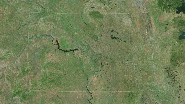 North Dakota Staat Van Verenigde Staten Satellietbeelden Vorm Geschetst Tegen — Stockfoto
