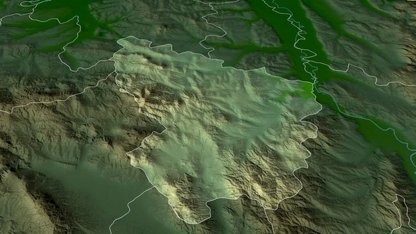 Sumadijski Szerbia Kerülete Kicsinyítve Kiemelve Fizikai Tájképi Jellemzők Renderelés — Stock Fotó