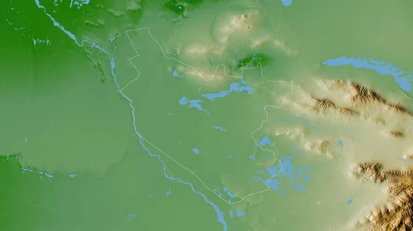 Bukhoro Region Uzbekistan Colored Shader Data Lakes Rivers Shape Outlined — Stock Photo, Image