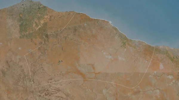 Marqab Districtul Libia Imagini Prin Satelit Forma Conturată Împotriva Zonei — Fotografie, imagine de stoc
