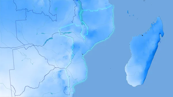 Територія Мозамбіку Щорічній Карті Опадів Стереографічній Проекції Сира Композиція Растрових — стокове фото
