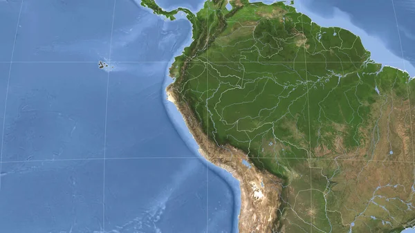 Peru Zijn Buurt Afstandelijk Schuin Perspectief Geen Contouren Satellietbeelden — Stockfoto