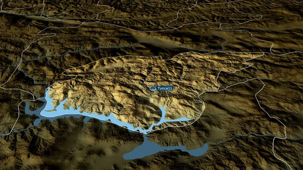 Tunceli Provincia Turquía Zoomed Destacó Con Capital Características Principales Del — Foto de Stock