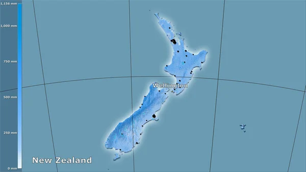 Nederbörd Torraste Kvartalet Inom Nya Zeeland Området Stereografisk Projektion Med — Stockfoto