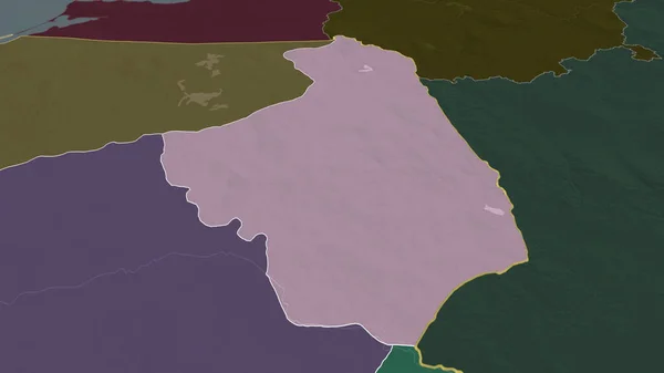 Podlachian Voivodato Polonia Acercó Destacó Mapa Coloreado Tocado División Administrativa — Foto de Stock