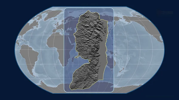 Vue Agrandie Des Contours Cisjordanie Avec Des Lignes Perspective Par — Photo