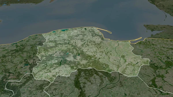 Pomeranian Polonya Voyvoda Yakınlaştırıldı Plana Çıkarıldı Uydu Görüntüleri Görüntüleme — Stok fotoğraf