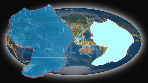 Pazifische Tektonische Platte Extrudiert Und Präsentiert Gegen Die Globalen Satellitenbilder — Stockfoto