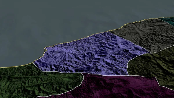 Zonguldak Provincia Turquía Zoomed Destacó Mapa Coloreado Tocado División Administrativa — Foto de Stock