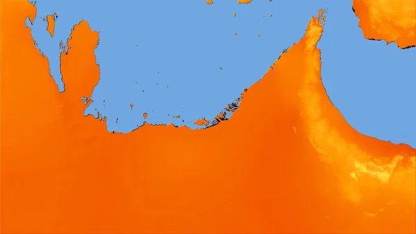 Територія Єднаних Арабських Еміратів Щорічній Температурній Карті Стереографічній Проекції Сира — стокове фото