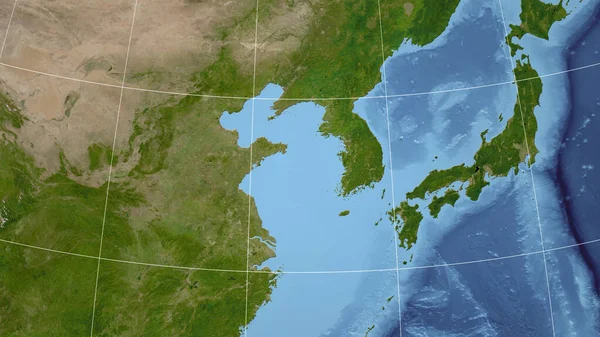 Corea Del Sud Quartiere Prospettiva Lontana Senza Contorno Immagini Satellitari — Foto Stock