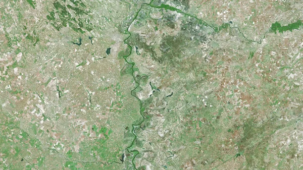 Severno Banatski District Serbia Satellite Imagery Shape Outlined Its Country — Stock Photo, Image