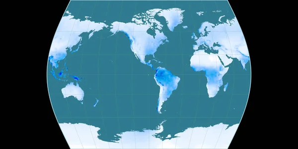 Světová Mapa Projekci Times Atlas Soustředila Západní Délky Průměrná Roční — Stock fotografie