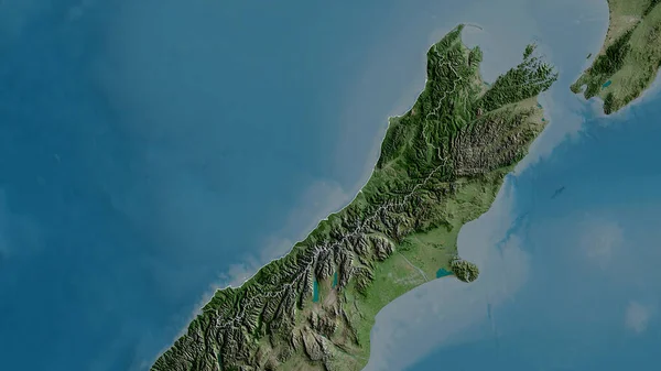 Costa Occidentale Consiglio Regionale Della Nuova Zelanda Immagini Satellitari Forma — Foto Stock