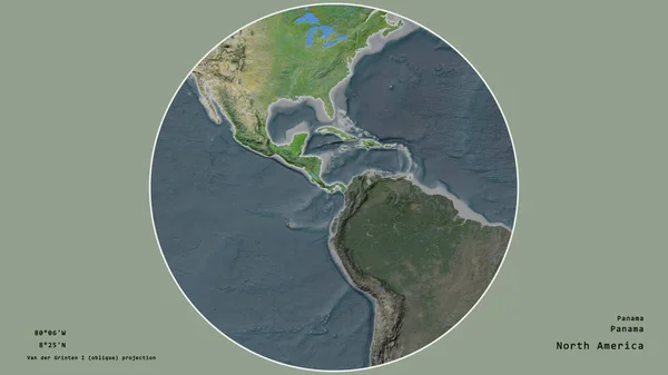 Région Panama Centrée Dans Cercle Entourant Son Continent Sur Fond — Photo