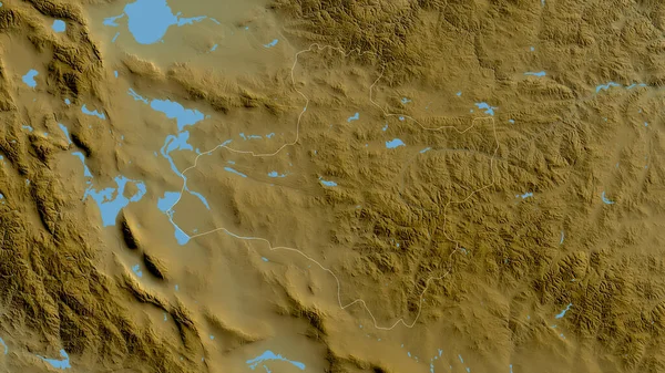 Dzavhan Província Mongólia Dados Sombreamento Coloridos Com Lagos Rios Forma — Fotografia de Stock