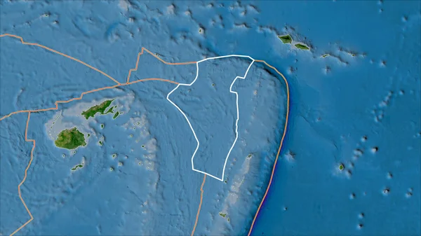 Niuafoou Tectonic Plate Border Adjacent Plate Satellite Map Van Der — 스톡 사진