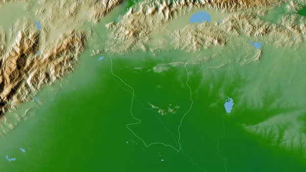 Cojedes 委内瑞拉国 湖泊和河流的彩色阴影数据 形状与它的国家相对应 3D渲染 — 图库照片