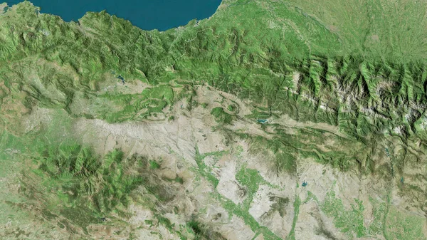 Foral Navarra 自治体スペイン 衛星画像 形状は その国の領域に対して概説 3Dレンダリング — ストック写真