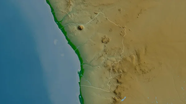 Erongo Region Namibia Colored Shader Data Lakes Rivers Shape Outlined — Stock Photo, Image