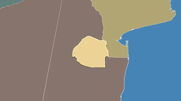 Свазиленд Окрестности Далекая Косвенная Перспектива Очерченная Форма Цветная Карта Административных — стоковое фото