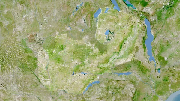 Obszar Zambii Satelicie Mapa Projekcji Stereograficznej Surowy Skład Warstw Rastrowych — Zdjęcie stockowe