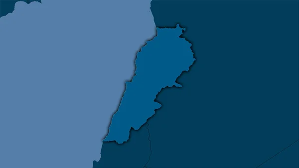 Obszar Libanu Litej Mapie Projekcji Stereograficznej Surowa Kompozycja Warstw Rastrowych — Zdjęcie stockowe