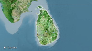 Stereografik projeksiyondaki D uydusu üzerinde Sri Lanka alanı - ana bileşim