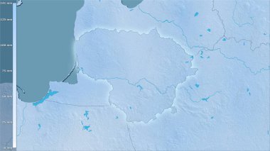 Litvanya bölgesindeki en kurak çeyrekliğin efsanevi stereografik projeksiyonla yağışı - ışık yansıtan raster tabakalarının ham bileşimi