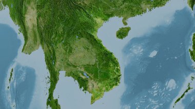 Stereografik projeksiyondaki B uydusunun Vietnam bölgesi - raster katmanlarının ham bileşimi