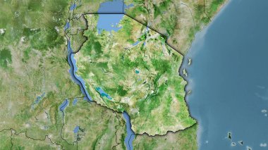 Stereografik projeksiyondaki D uydusundaki Tanzanya bölgesi - koyu parlak çizgili raster tabakalarının ham bileşimi