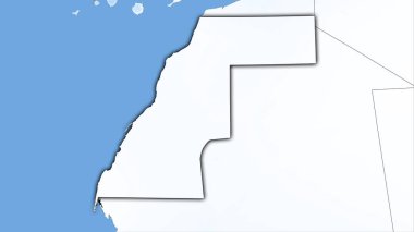 Batı Sahra bölgesi stereografik projeksiyondaki yıllık yağış haritası üzerinde - koyu renkli çizgili raster tabakalarının ham bileşimi