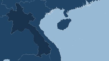 Laos. Ülkenin yakın perspektifi, özet yok. Sadece şekiller - kara / okyanus maskesi
