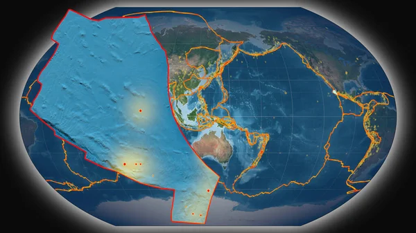 Тектоническая Плита Ривера Экструдировала Представила Глобальные Спутниковые Снимки Каврайском Проекции — стоковое фото