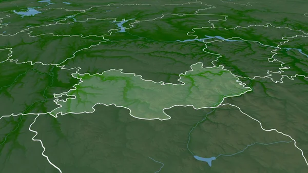 モルドビア ロシアの共和国が拡大し 強調した 主な物理的な風景機能 3Dレンダリング — ストック写真