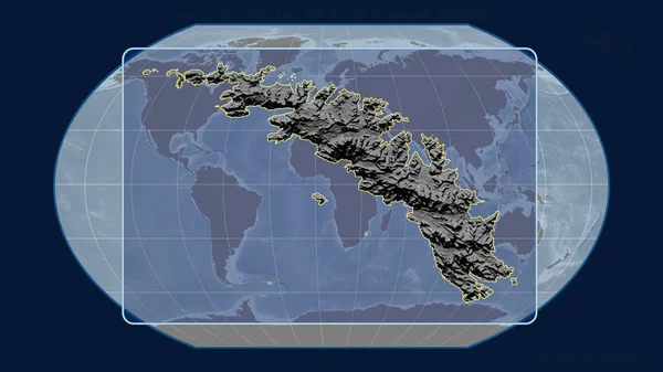Vista Ampliada Del Contorno Georgia Del Sur Con Líneas Perspectiva —  Fotos de Stock