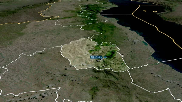 Ntchisi Distretto Del Malawi Zoomato Evidenziato Con Capitale Immagini Satellitari — Foto Stock