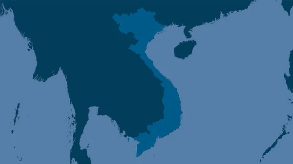 立体投影の固体地図上のベトナム領域 ラスター層の生の組成 — ストック写真