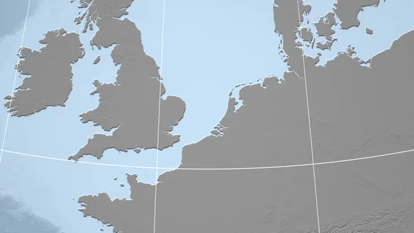Holandia Sąsiedztwo Odległa Perspektywa Bez Zarysu Mapa Elewacji Skali Szarej — Zdjęcie stockowe