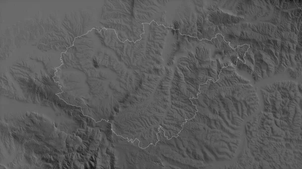 Салай Округ Румыния Карта Масштабе Grayscaled Лаками Риверами Форма Очерченная — стоковое фото