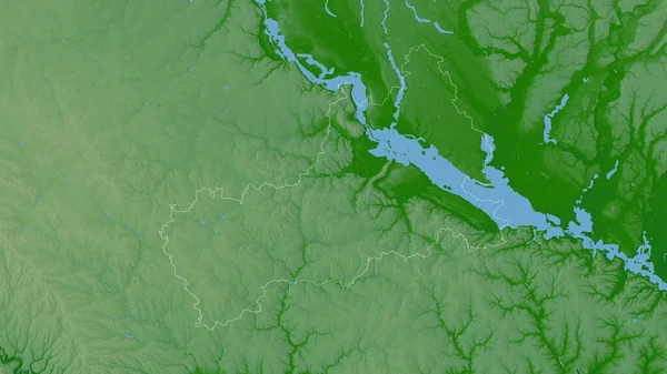 Cherkasy Região Ucrânia Dados Sombreamento Coloridos Com Lagos Rios Forma — Fotografia de Stock
