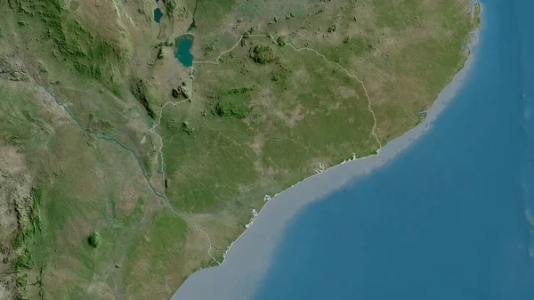 Zambezia Provinsen Moçambique Satellitbilder Form Som Skisseras Mot Dess Landområde — Stockfoto