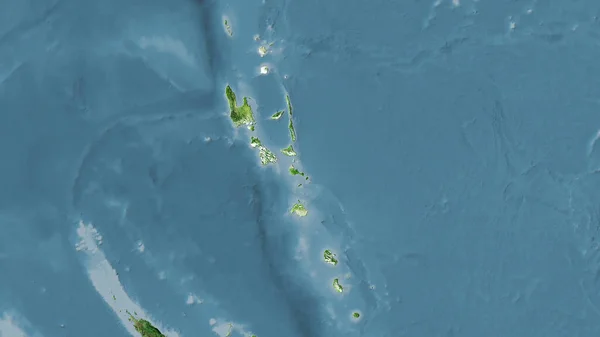 Obszar Vanuatu Mapie Satelitarnej Projekcji Stereograficznej Surowy Skład Warstw Rastrowych — Zdjęcie stockowe